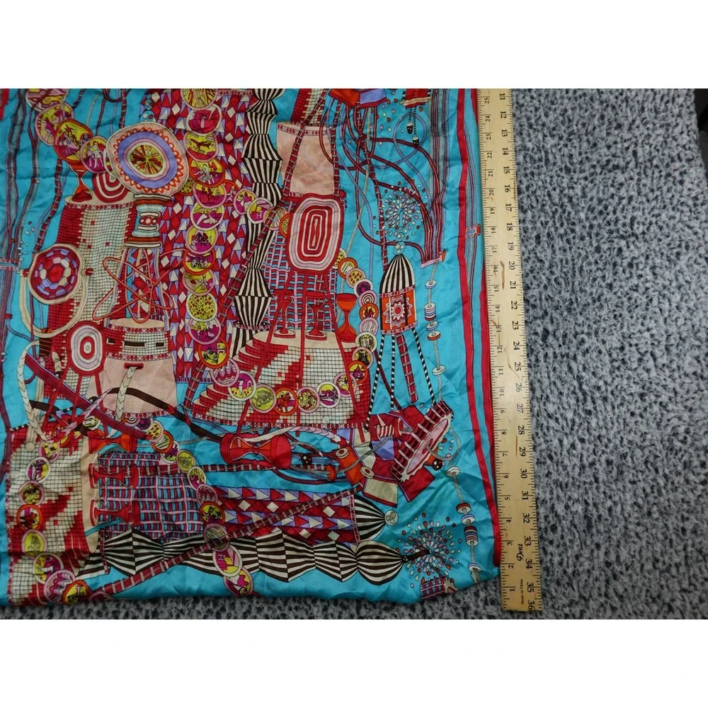 Unbranded Scarf Women 35x25‎ Turquoise Good Abstract Mechanical Print Art Decor